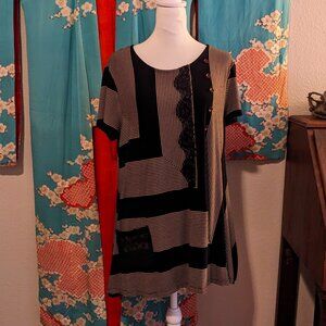 Black and Tan striped tunic